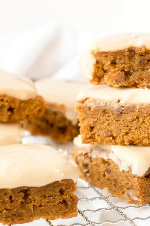Pumpkin Pecan Blondies with Apple Cider Glaze