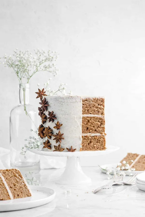 Pumpkin Spice Cake with Chai Buttercream Frosting