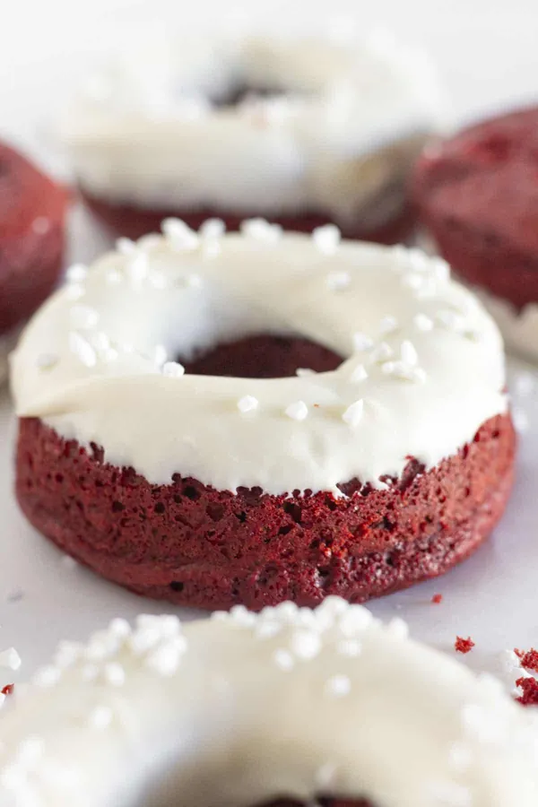Red Velvet Cake Donuts with Cream Cheese Glaze