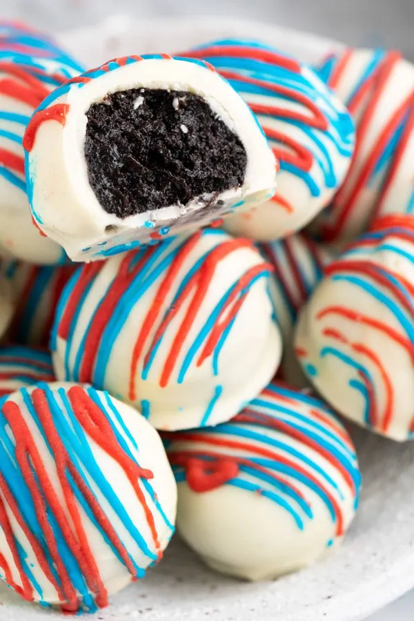 Red White and Blue Oreo Truffles