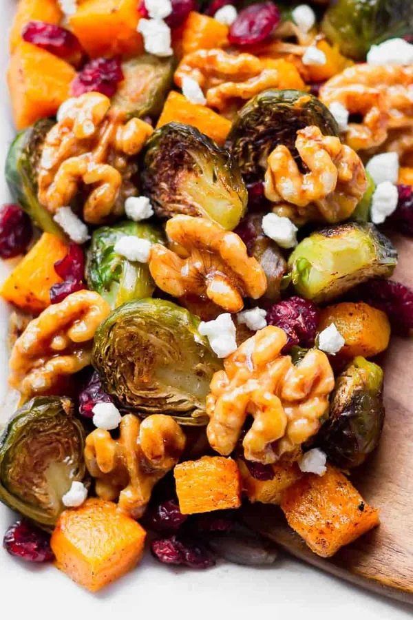 Roasted Fall Vegetables with Cranberries and Maple Walnuts