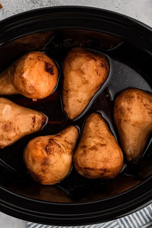 Slow Cooker Poached Pears