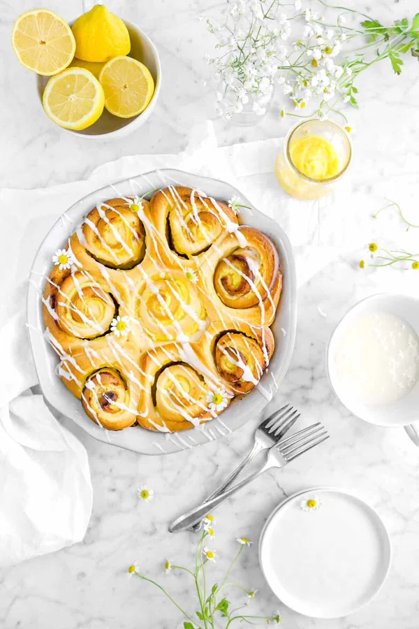 Small Batch Lemon Sweet Rolls with Lemon Glaze
