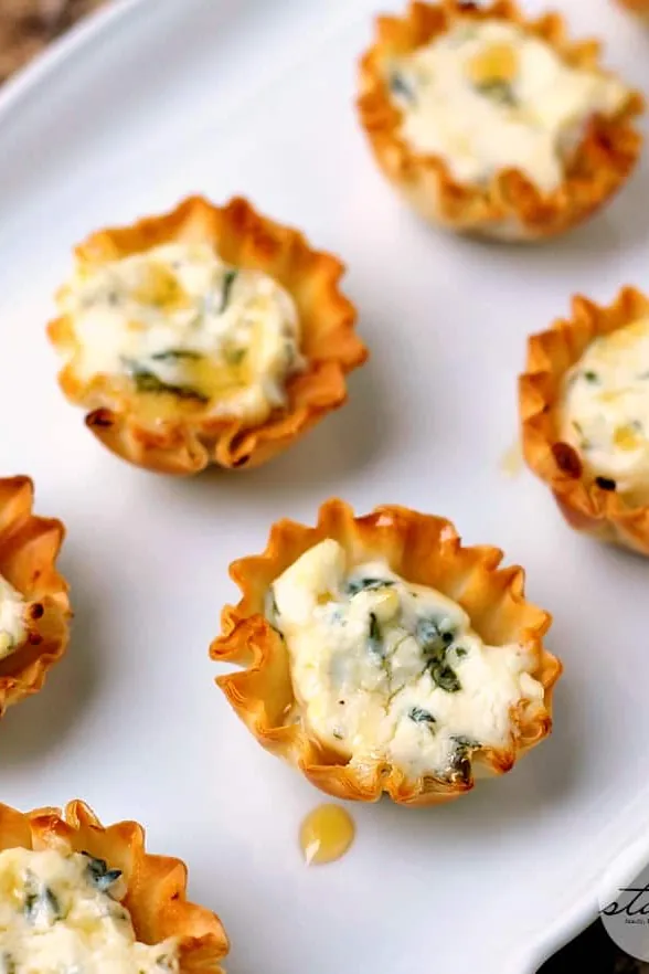 Spring Herb Tartlets with Honey and Goat Cheese