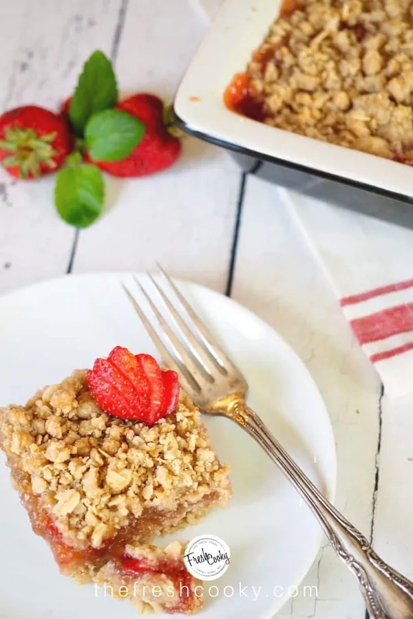 The Best Strawberry Rhubarb Crumb Bars + GF option