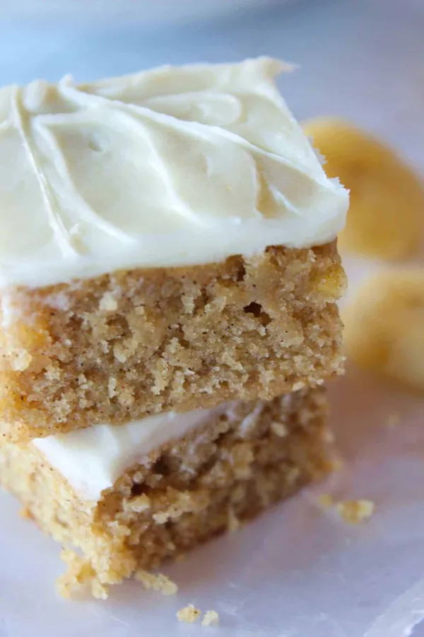 Banana Blondies with Cream Cheese Frosting