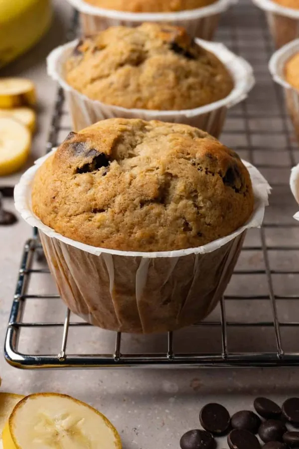 Banana chocolate chunk muffins