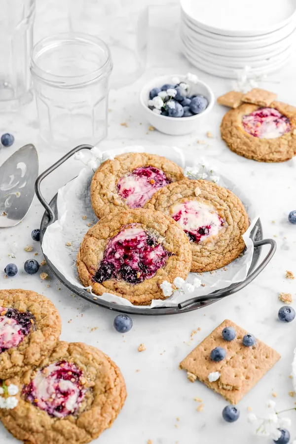 Blueberry Swirl Cheesecake Cookies