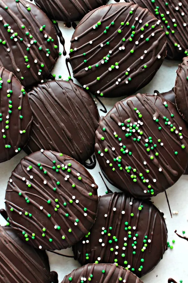 Chocolate Covered Chocolate Mint Cookies