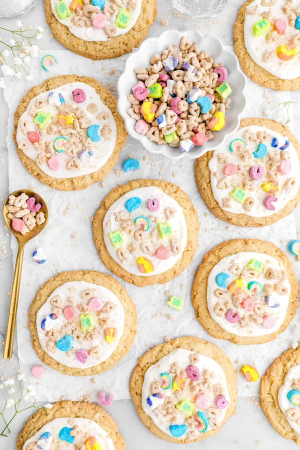 Frosted Lucky Charms Sugar Cookies