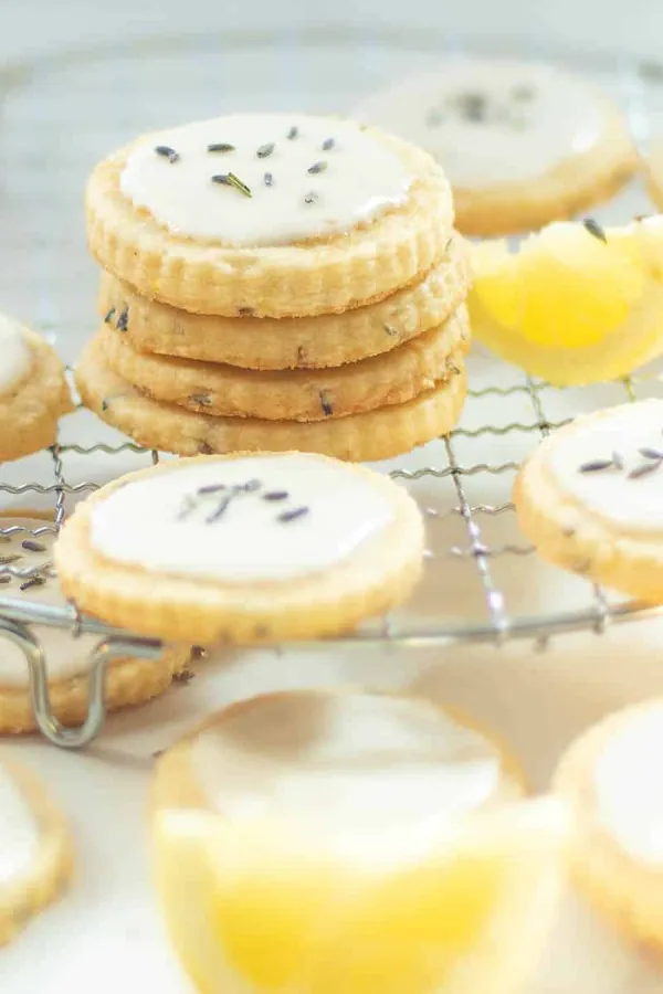 Lemon Lavender Cookies - Shortbread Cookies with Lemon Glaze