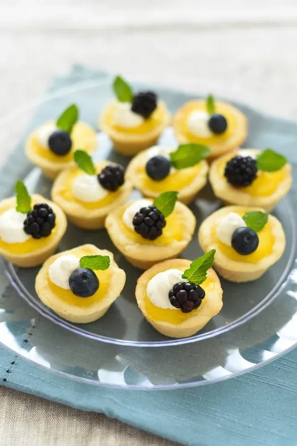 Mini Meyer Lemon Tarts with Ginger Cookie Crust