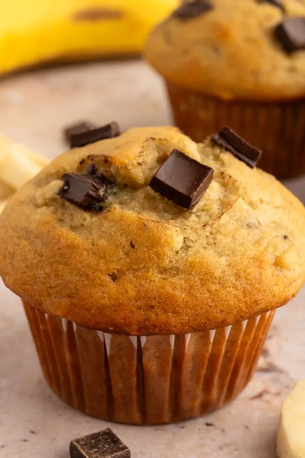 Moist Banana Chocolate Chip Muffins