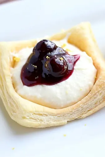 No-Bake Lemon Cheesecake Cups with Blueberry Sauce