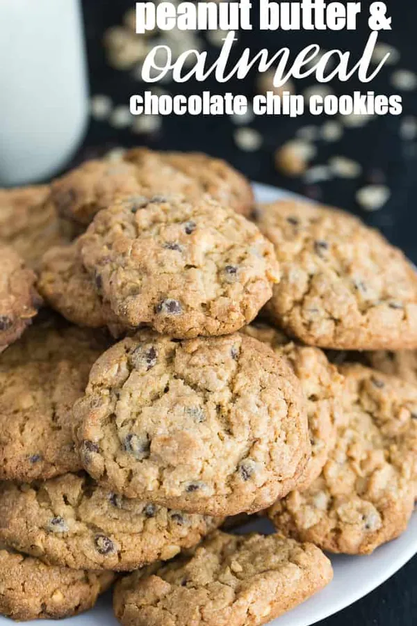 Peanut Butter & Oatmeal Chocolate Chip Cookies
