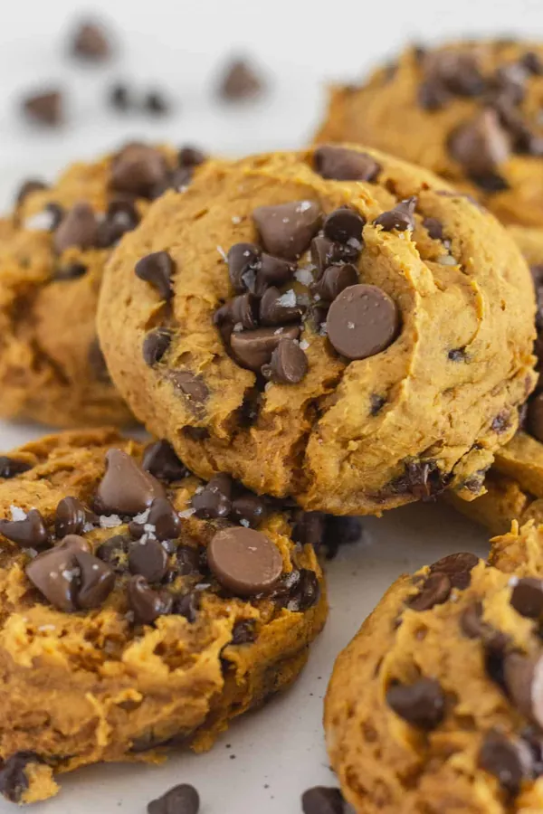 Pumpkin Chocolate Chip Cookies with a cake mix