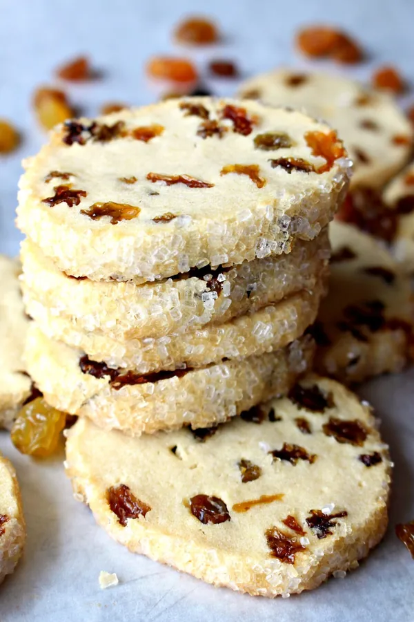 Slice and Bake Golden Raisin Butter Cookies