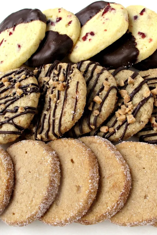 Slice-and-Bake Shortbread: one dough, three cookie flavors