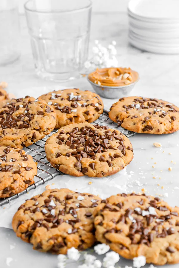 Soft & Chewy Bakery-Style Peanut Butter Chocolate Chip Cookies