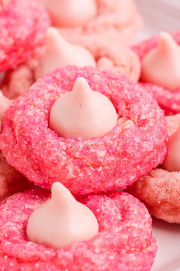 Strawberry Kiss Cake Mix Cookies