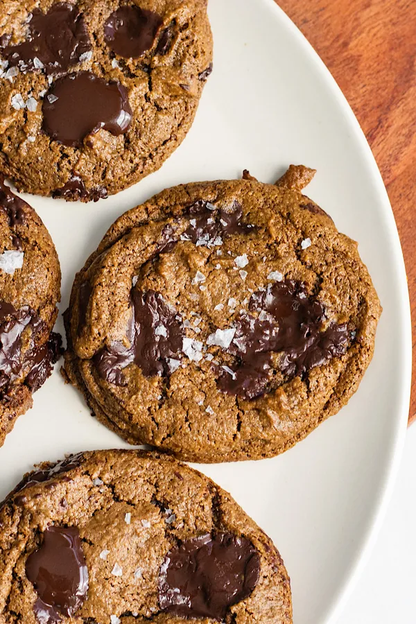 vegan oat flour chocolate chip cookies with coconut sugar
