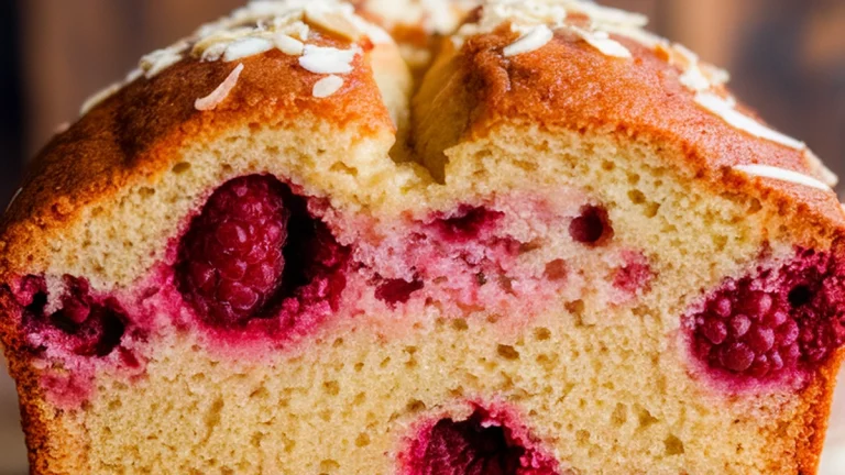 Almond Raspberry Loaf Cake - Featured