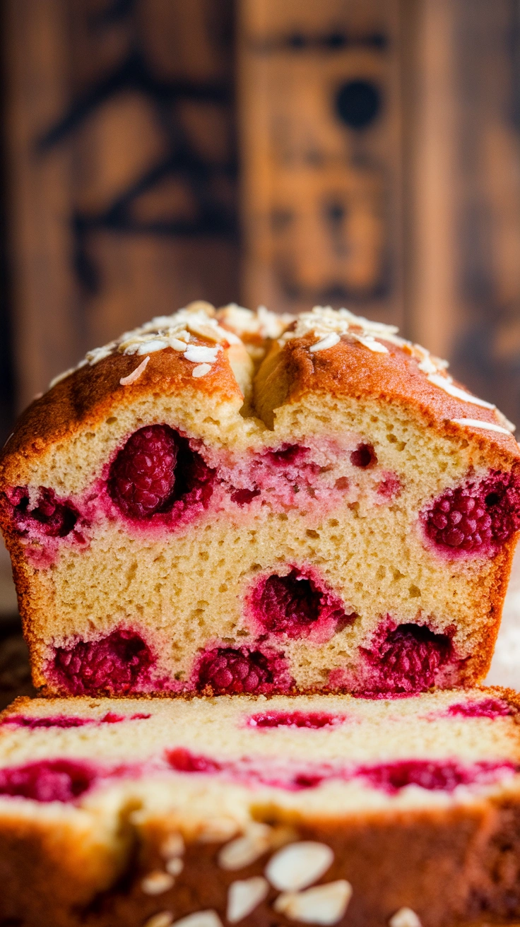 Almond Raspberry Loaf Cake