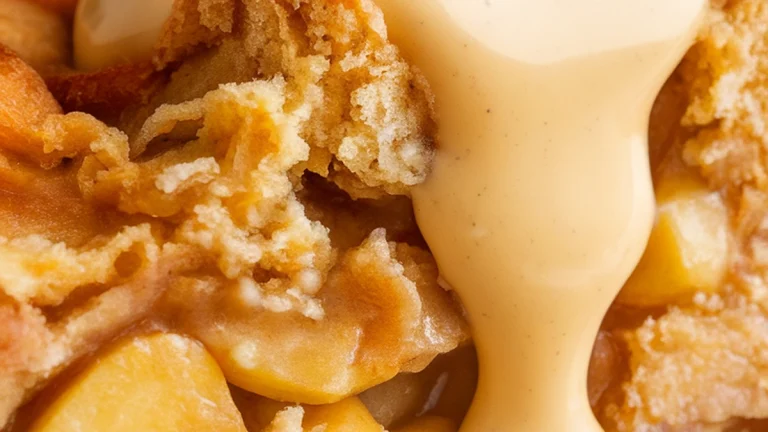 Apple Bread Pudding with Vanilla Sauce - Featured