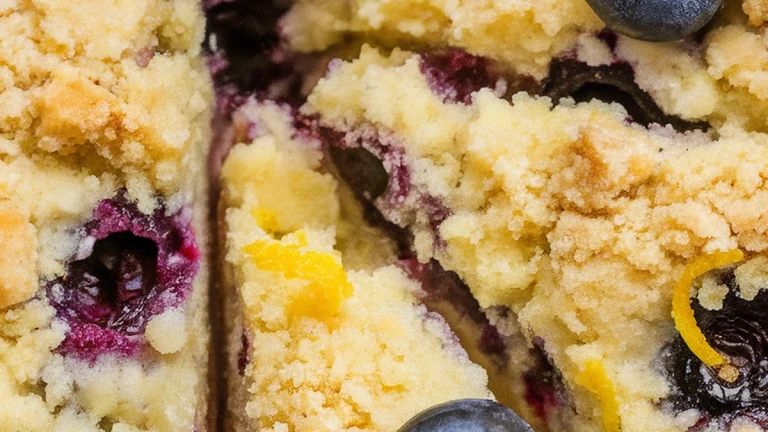 Blueberry Lemon Streusel Cake - Featured