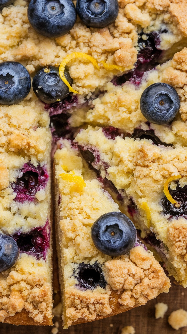 Blueberry Lemon Streusel Cake