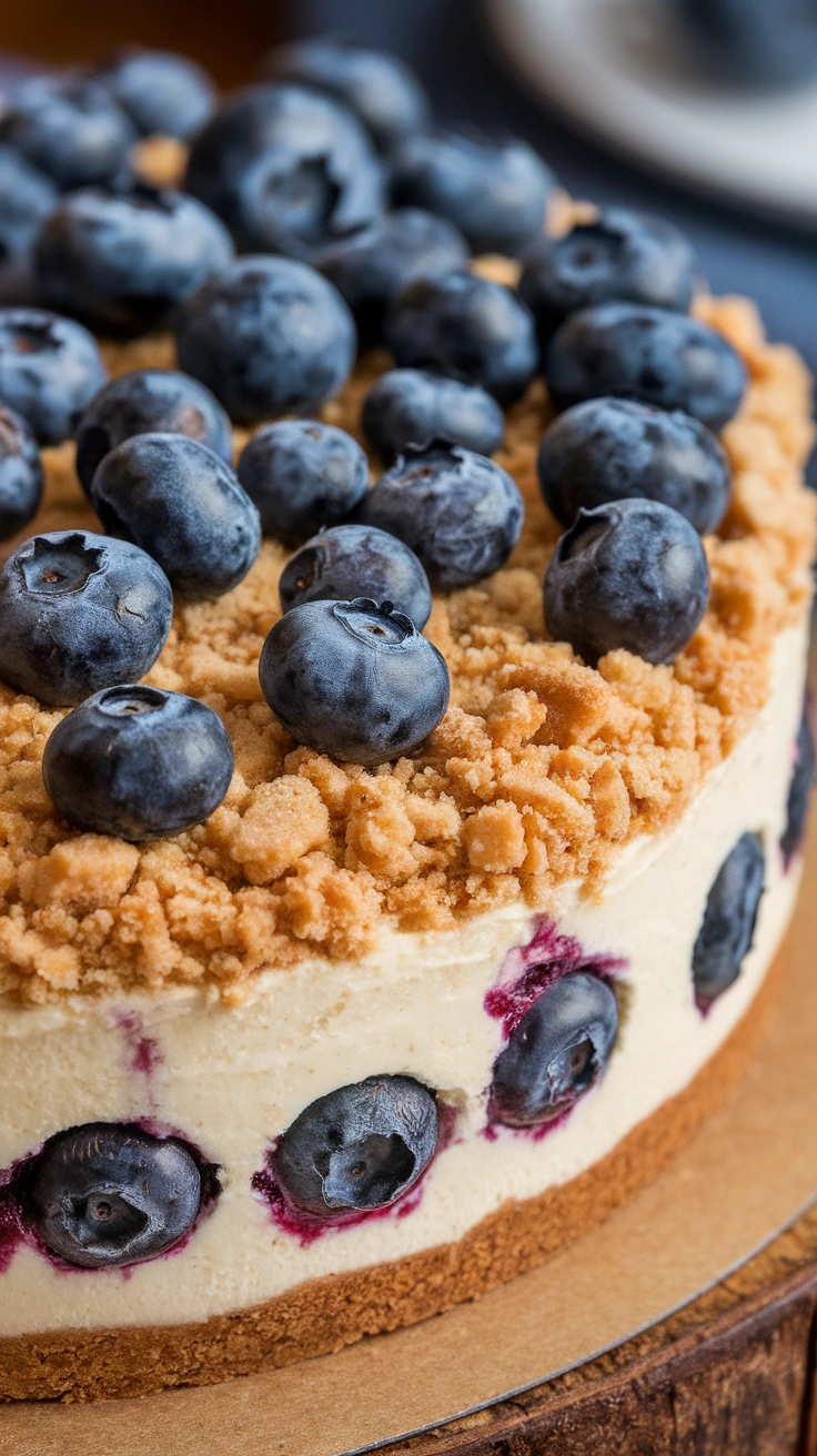 Blueberry Streusel Cheesecake