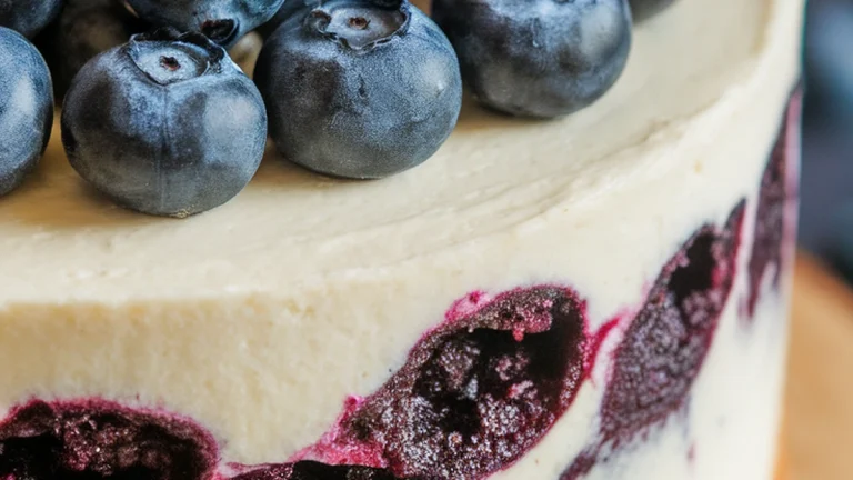 Blueberry Swirl Cheesecake Cake - Featured
