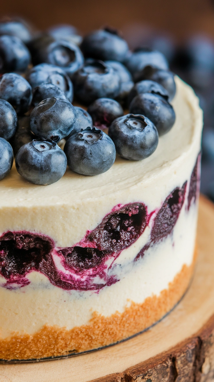 Blueberry Swirl Cheesecake Cake