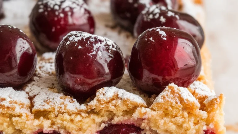 Cherry Almond Sheet Cake - Featured