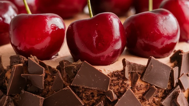 Chocolate Cherry Fudge Cake - Featured