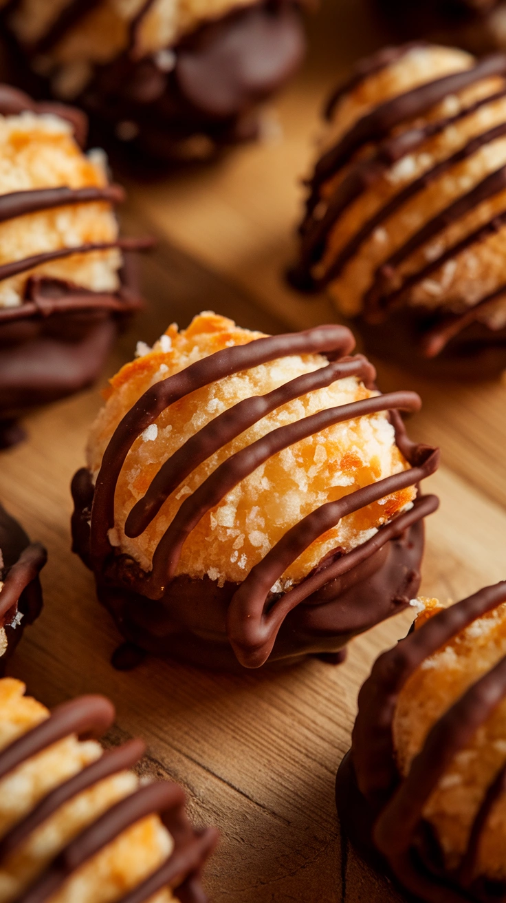 Chocolate Dipped Coconut Macaroons
