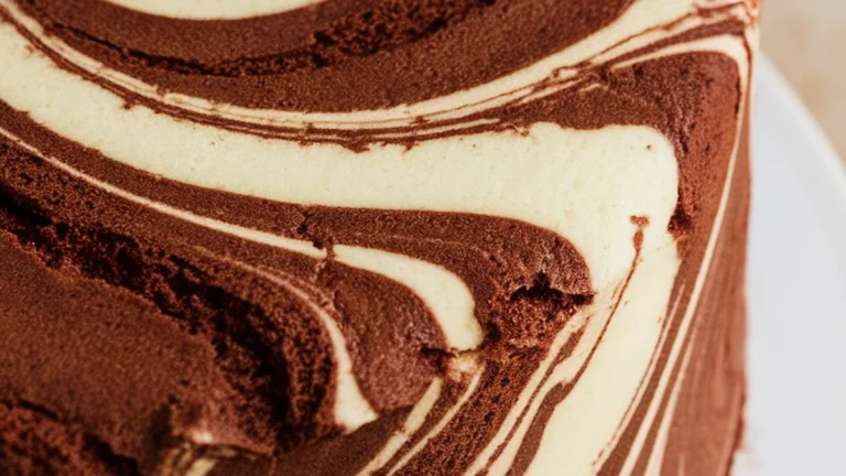 Chocolate Vanilla Marble Cake - Featured