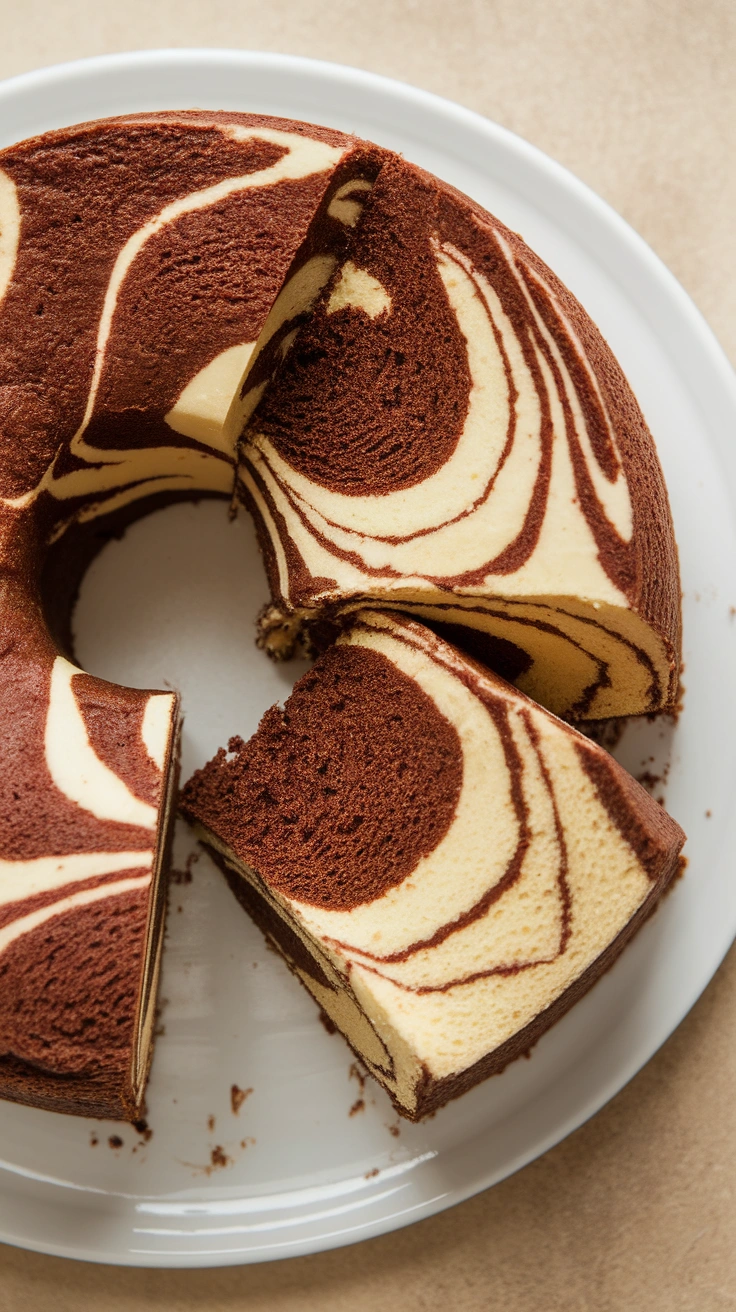 Chocolate Vanilla Marble Pound Cake