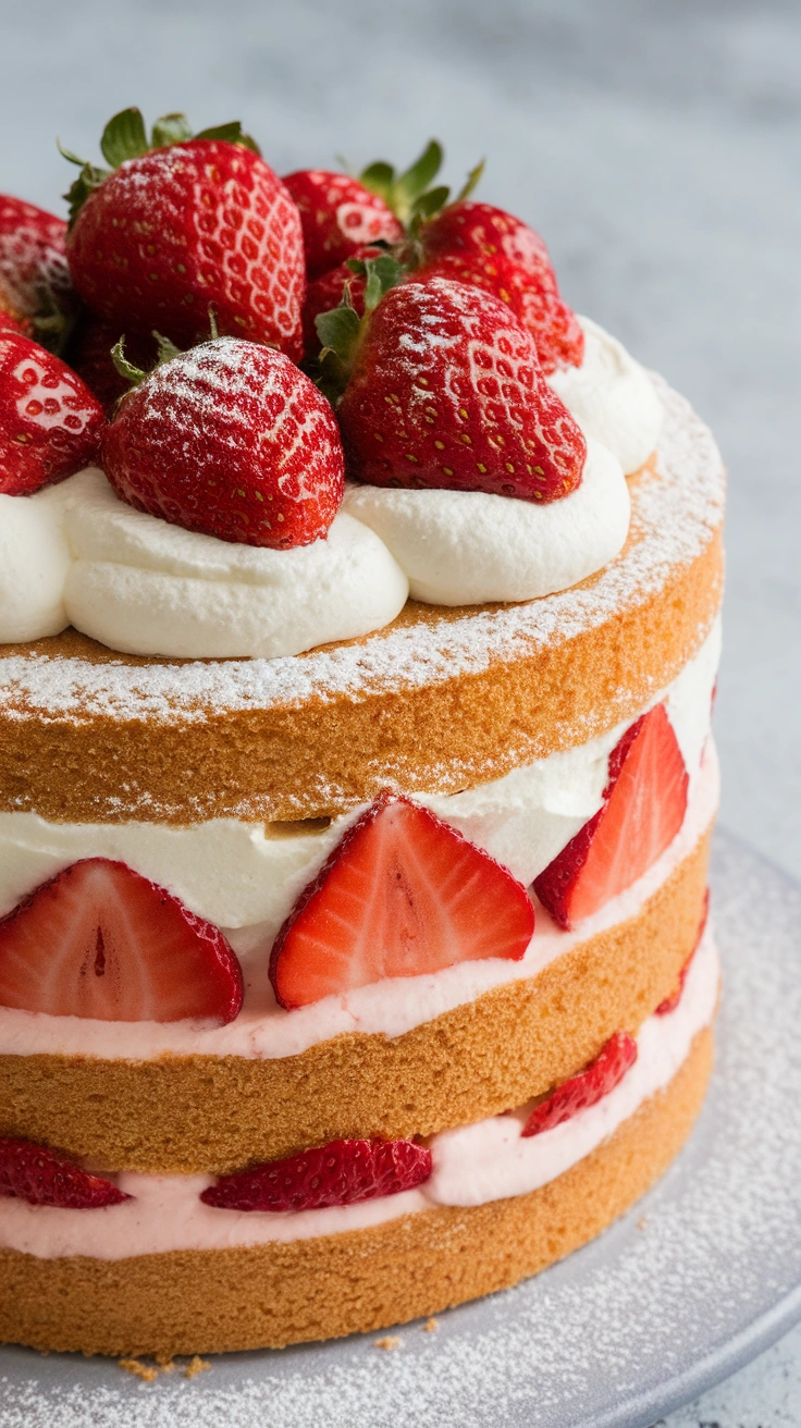 Classic Fresh Strawberry Layer Cake