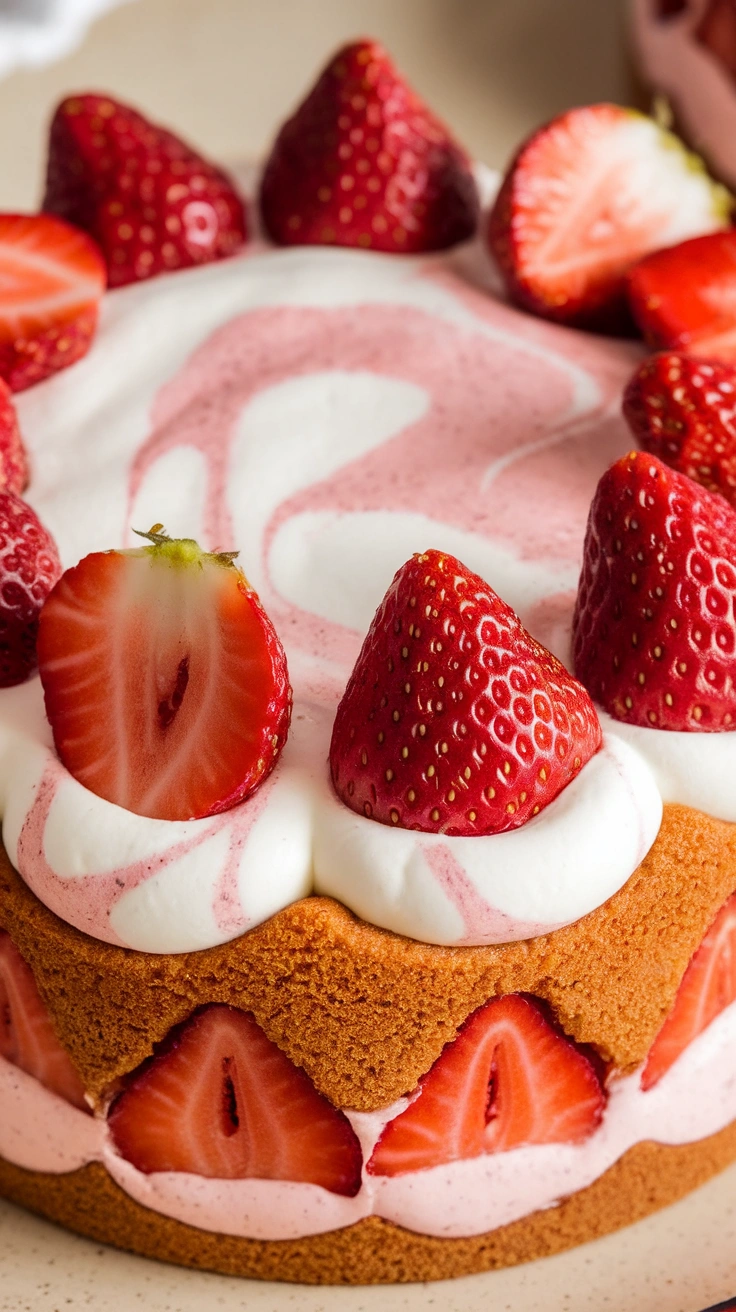 Creamy Strawberry Poke Cake