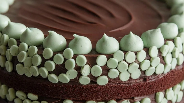 Dark Chocolate and Mint Chip Layer Cake