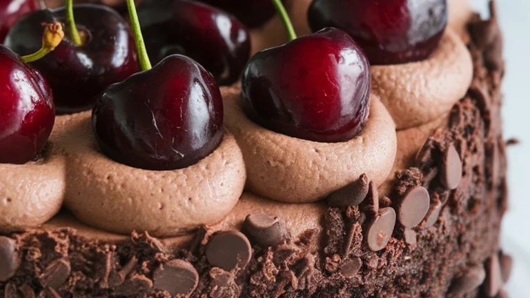 Dark Chocolate Cherry Cake - Featured