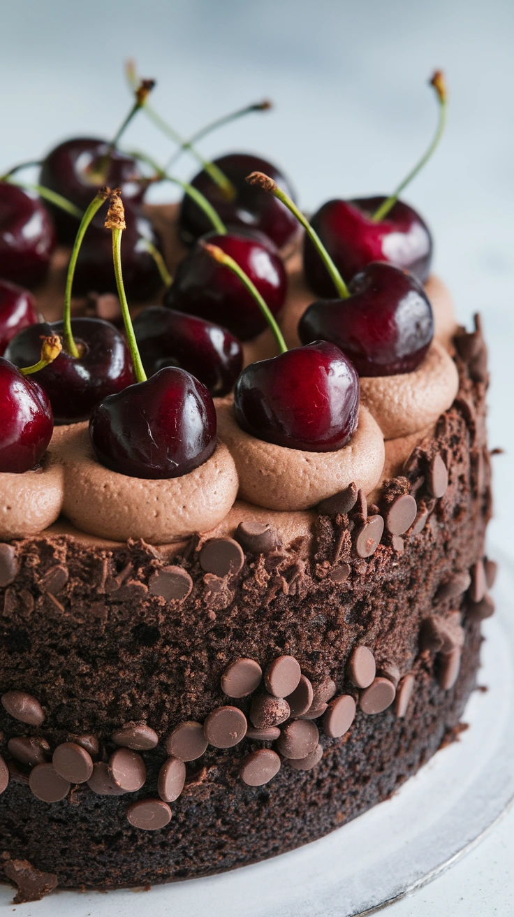 Dark Chocolate Cherry Cake