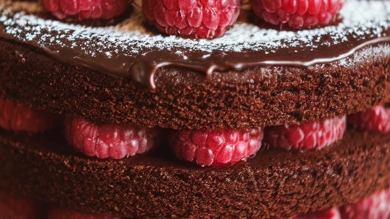 Dark Chocolate Raspberry Layer Cake - Featured