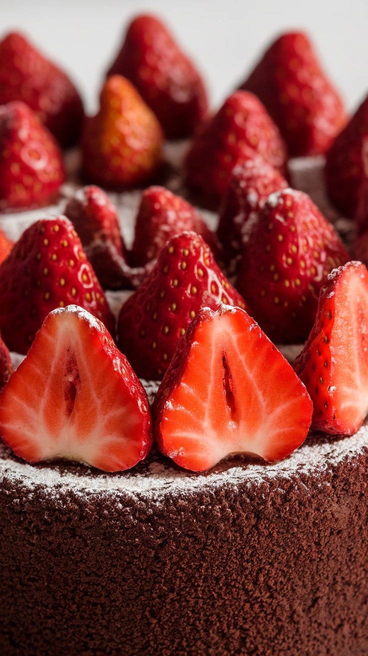 Dark Chocolate Strawberry Cake
