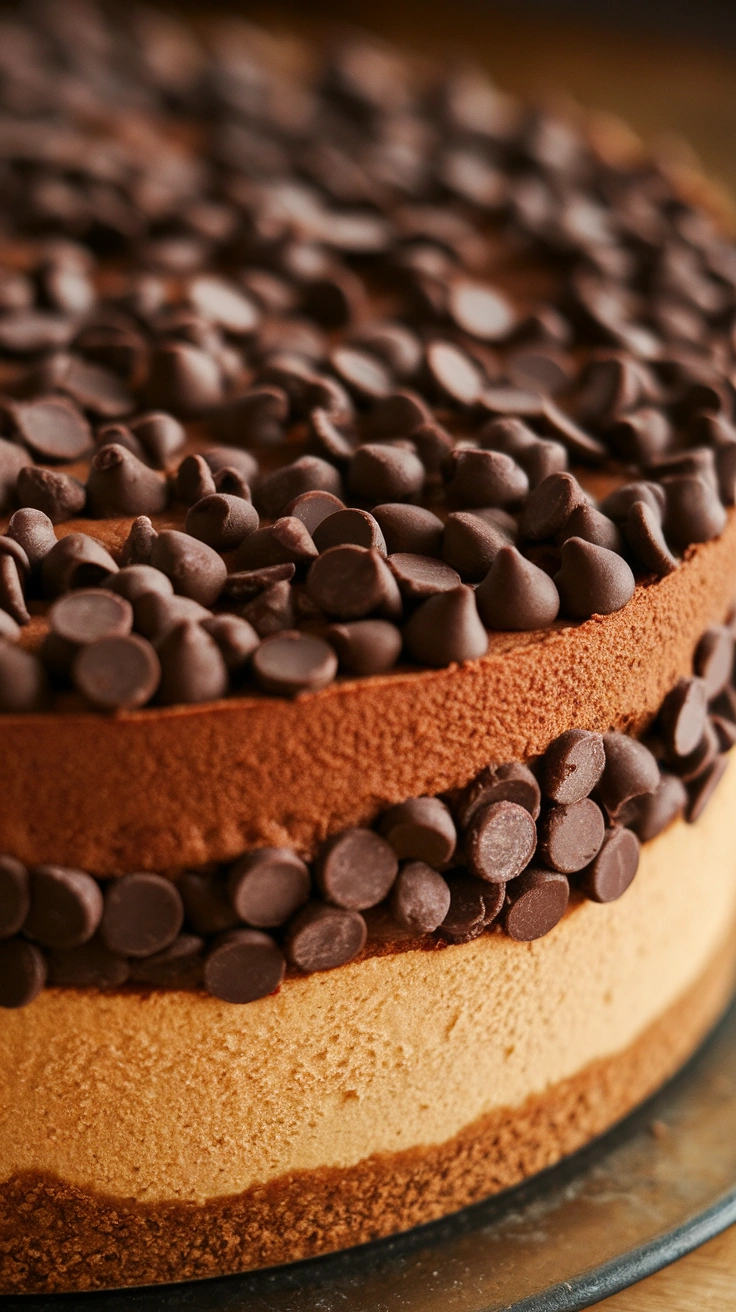 Espresso Chocolate Chip Cheesecake