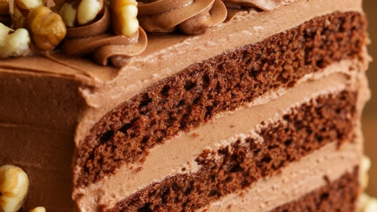 Espresso Walnut Layer Cake with Mocha Buttercream - Featured