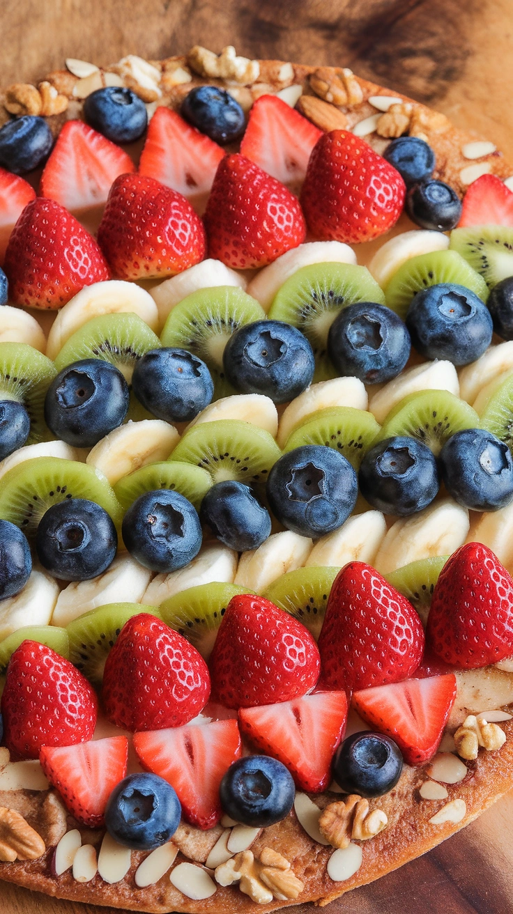 Fresh Fruit Pizza with Nut Crust