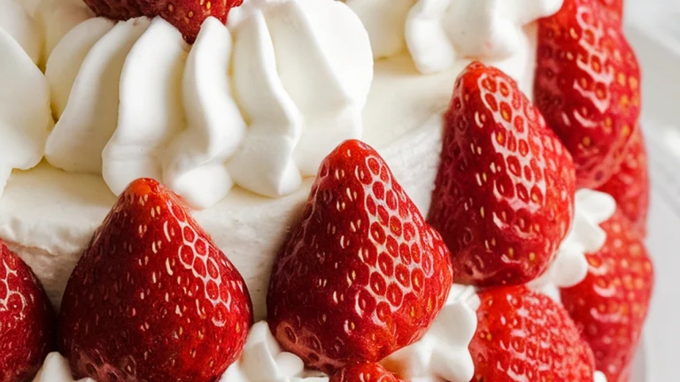 Fresh Strawberry Cream Cake - Featured