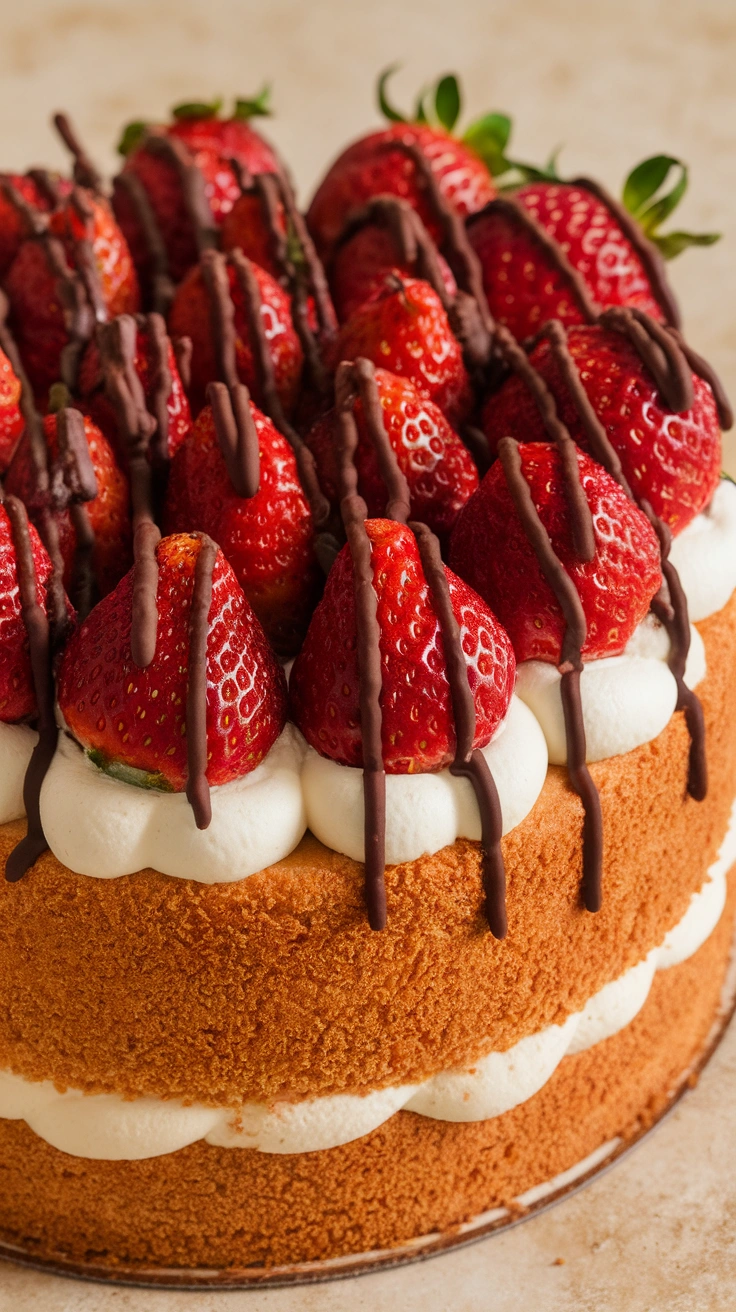 Fresh Strawberry Cream Cake